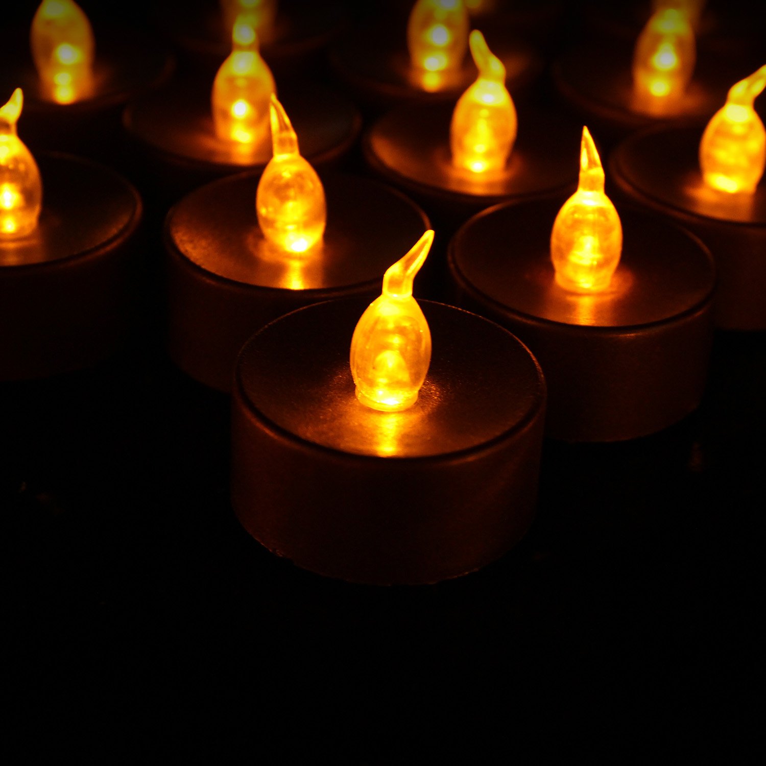 Youngerbaby 24Pcs Retro Realistic Flicker Flameless Flickering LED