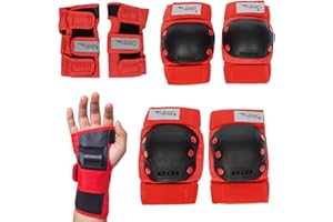 Flybar Knee and Elbow Pads, Wrist Guards Safety Gear-Multi Sport Protection for Skateboard, BMX, Pogo, Inline Skating, Scooter-Kids, Teen, Adult Sizes