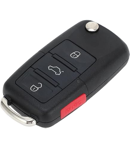 Coque De Remplacement Pour Clé Volkswagen 3 Boutons - Compatible Passat (2012-2014), Jetta (2011-2014), Beetle (2011-2014) - Noir/argent, Sans électronique - 10