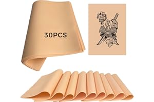 QEQANAZO 30 Pack Fake Skin for Tattoo Practice, 7.5"x5.6" ReelSkin Sheets, Realistic Reusable Tattoo Practice Skin for Beginners to Master Lines, Shading, Coloring & Techniques.