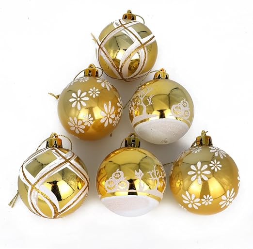 Coolwest Boules De Noël 6 Pièces Kit Déco Pour Sapin De Noël Décoration Lot Déco Noël Kit 6cm Or
