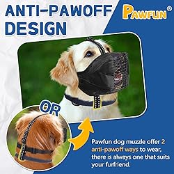 PAWFUN Dog Muzzle, Soft Mesh No Barking Pet Muzzles