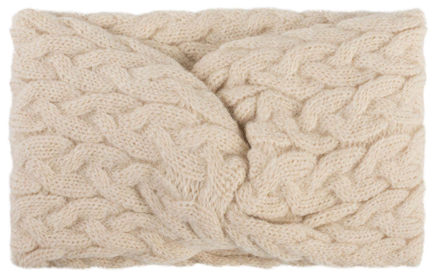 styleBREAKER women cable knit headband with twist knot, cable stitch, hairband, headband 04026044, color:Beige โ image 1