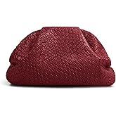 Jumping Deer Oversized Dumpling Clutch, PU Leather Woven Handbag for Women, Magnetic Closure Evening Clutch Purse