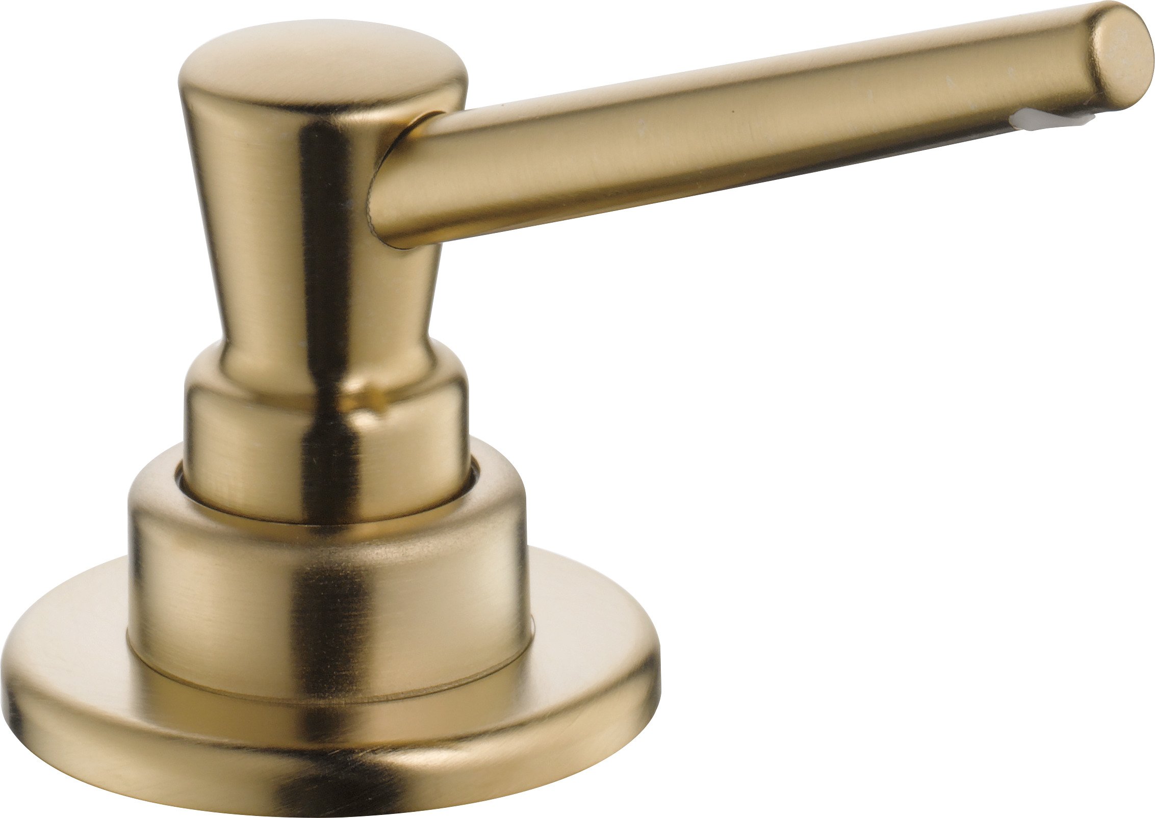 Photo 1 of Delta Faucet Pump Soap/ Lotion Dispenser Gold, Countertop Soap Dispenser, Top Fill Deck Mount Soap Dispenser, Champagne Bronze RP1001CZ