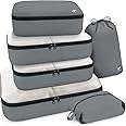 HOTOR Packing Cubes for Suitcases - 6 Pieces, Light Packing Cubes for Travel, Premium Suitcase Organizer Bags Set, Space-Saving Luggage Organizers, Travel Accessories and Essentials, Grey
