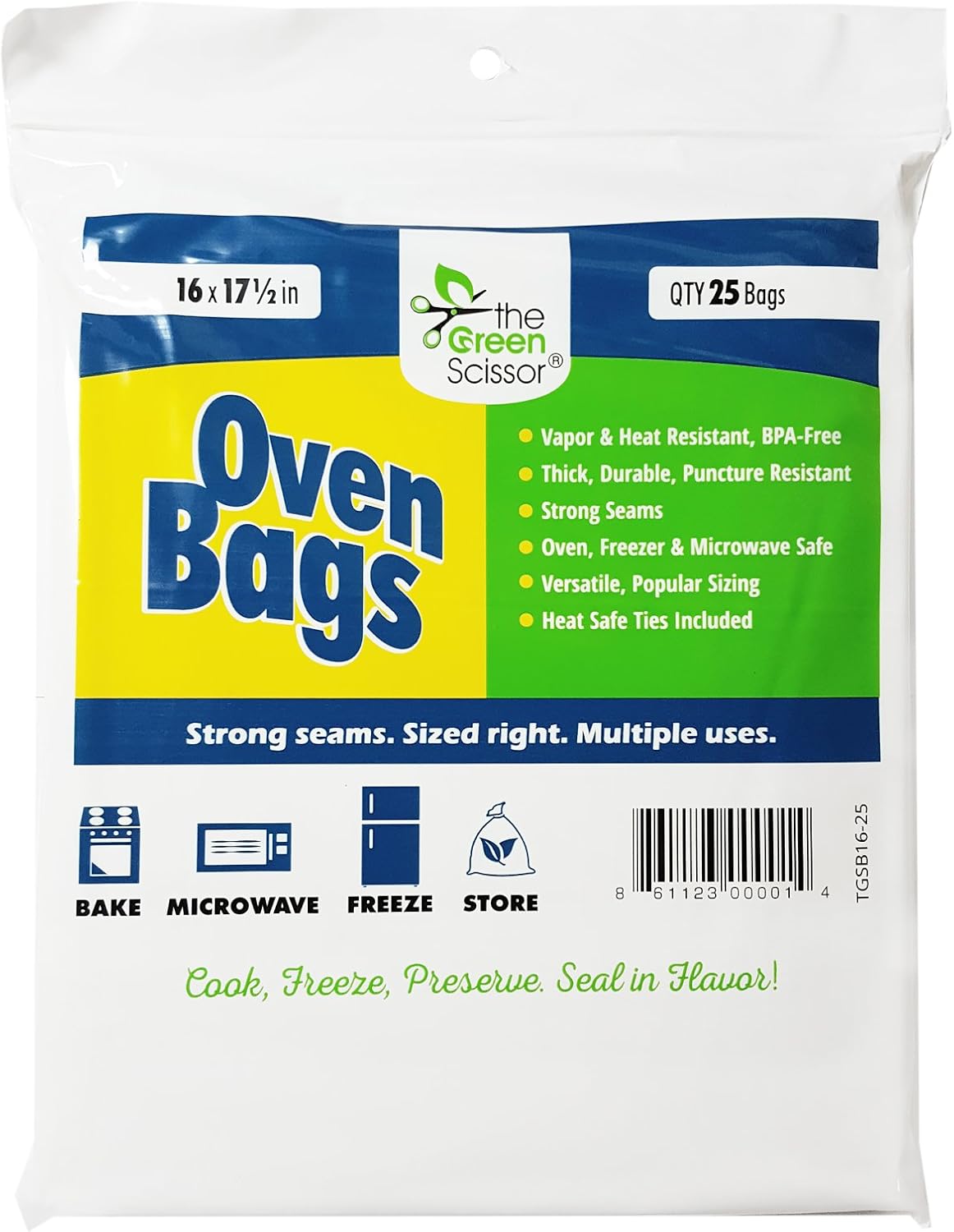The Green Scissor Oven Bags 25 Pack Kitchen & Dining