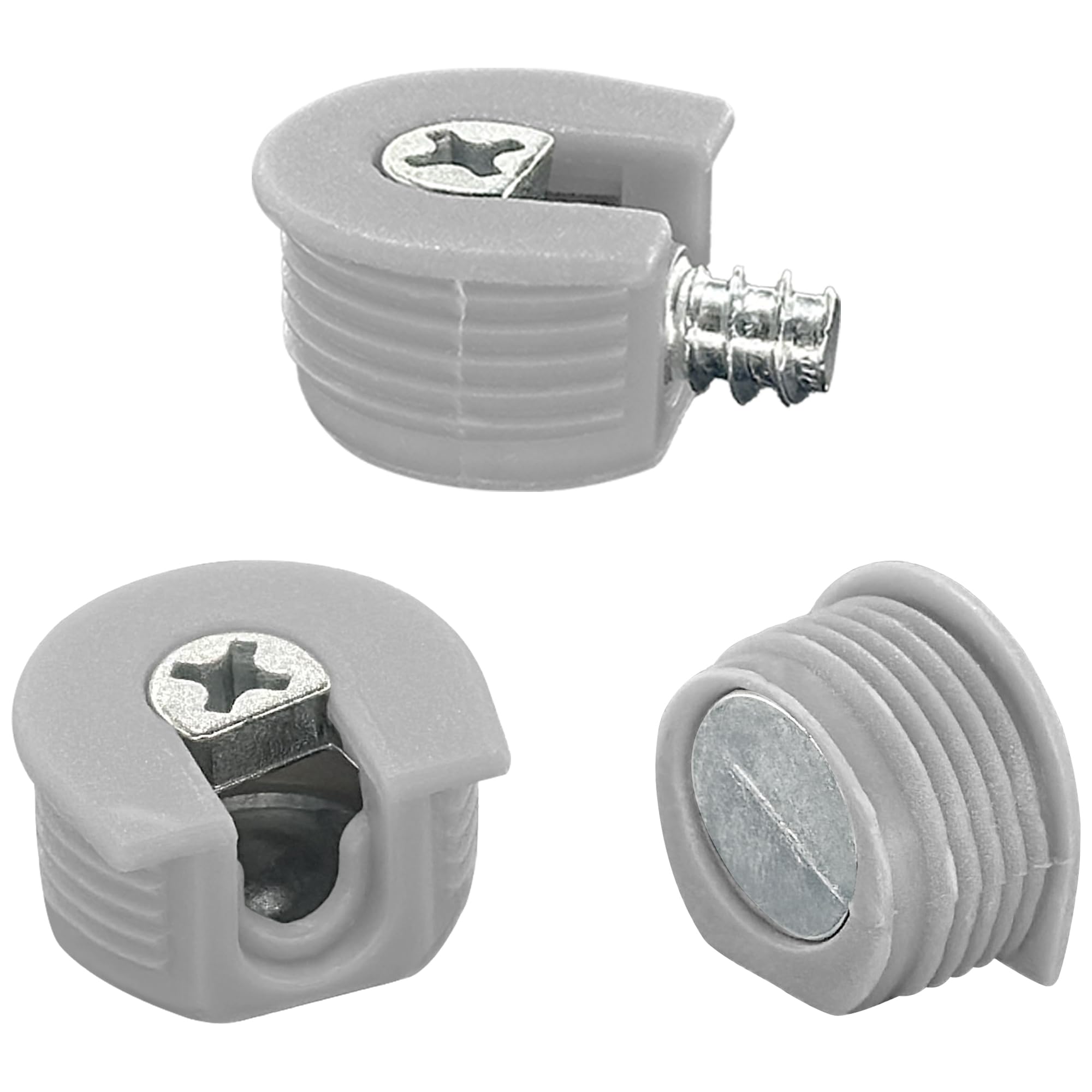 30 PCS Furniture Connectors Eccentric Cam Lock,Funiture Connection Fixing Screws (Grey)