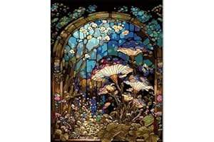 Eiazuiks Diamond Painting Kits for Adults, Mushroom 5D DIY Diamond Art Kits Full Drill Diamond Dots for Gift Wall Decor and Relaxation Gem Arts 12x16 inch