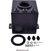 YUXSOUQ High Flow Swirl Surge Tank AN6 For 044 External Fuel Pump | 2L Black Aluminum