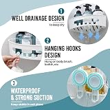 TAILI Corner Shower Caddy 90° Suction Shelves White ABS Triangle Shelf view 8
