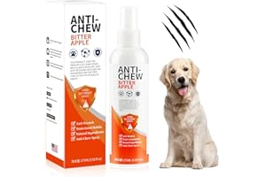 LFJUNW Bitter Apple Spray for Dogs to Stop Chewing, 175ML Effective Dog & Cat Deterrent Spray for Furniture, Plants, Floor, Safe No Chew Spray for Dogs to Easily Create Restricted Areas Orange