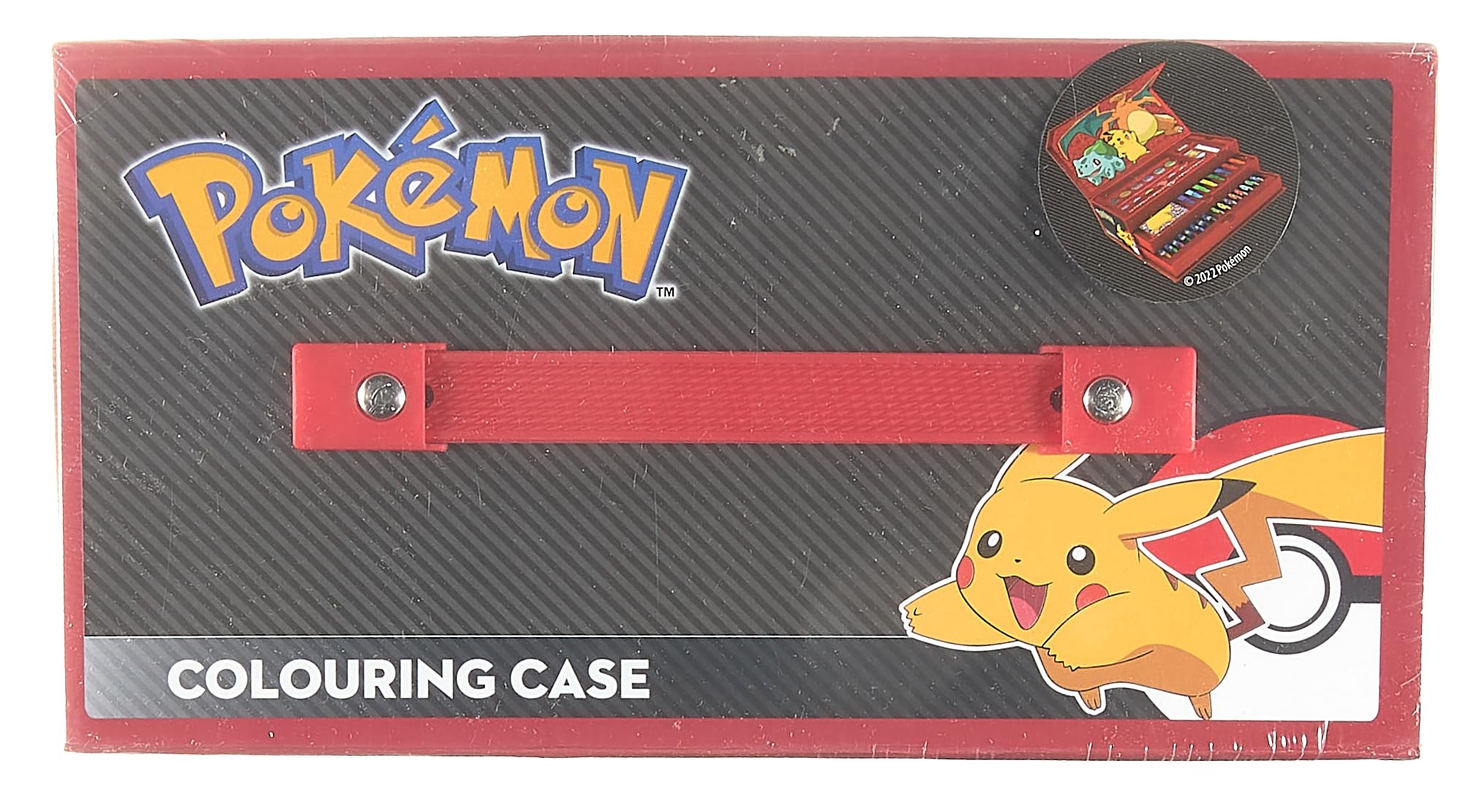 Pokemon Art Set for Boys Girls Drawing Painting Kit Markers Crayons Colored Pencils School Supplies Anime Gifts for Kids (Black/Red)