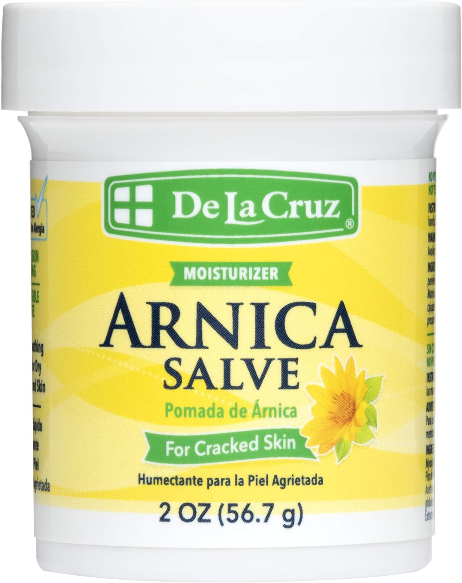 De La Cruz Arnica Salve for Cracked Skin / No Preservatives, Colors or Fragrances / Allergy Tested / Made in USA 2 OZ.