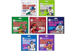 GAGL Big League Chew Bubble Gum Variety Pack -7 Flavors - Pack of 7 Individual 2.12 Ounce Pouches. Your best Baseball Snack for the game day, parties and kids.