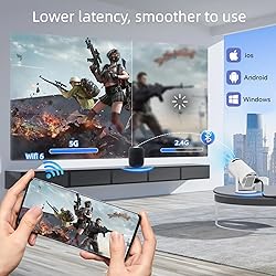 [180°Adjustable Stand] Smart Mini Projector with