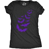 Womens Glitter Bats T Shirt Funny Cute Halloween Graphic Cool Novelty Tee for Ladies