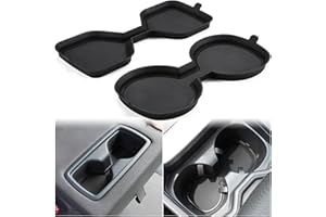 Auovo 3D Cup Holder Inserts Coaster Compatible with Toyota RAV4 Accessories 2025 2024 2023 2022 2021 2020 2019 Silicone Cup Mat Pad Interior Decoration (Black Trim, 2-pcs kit)