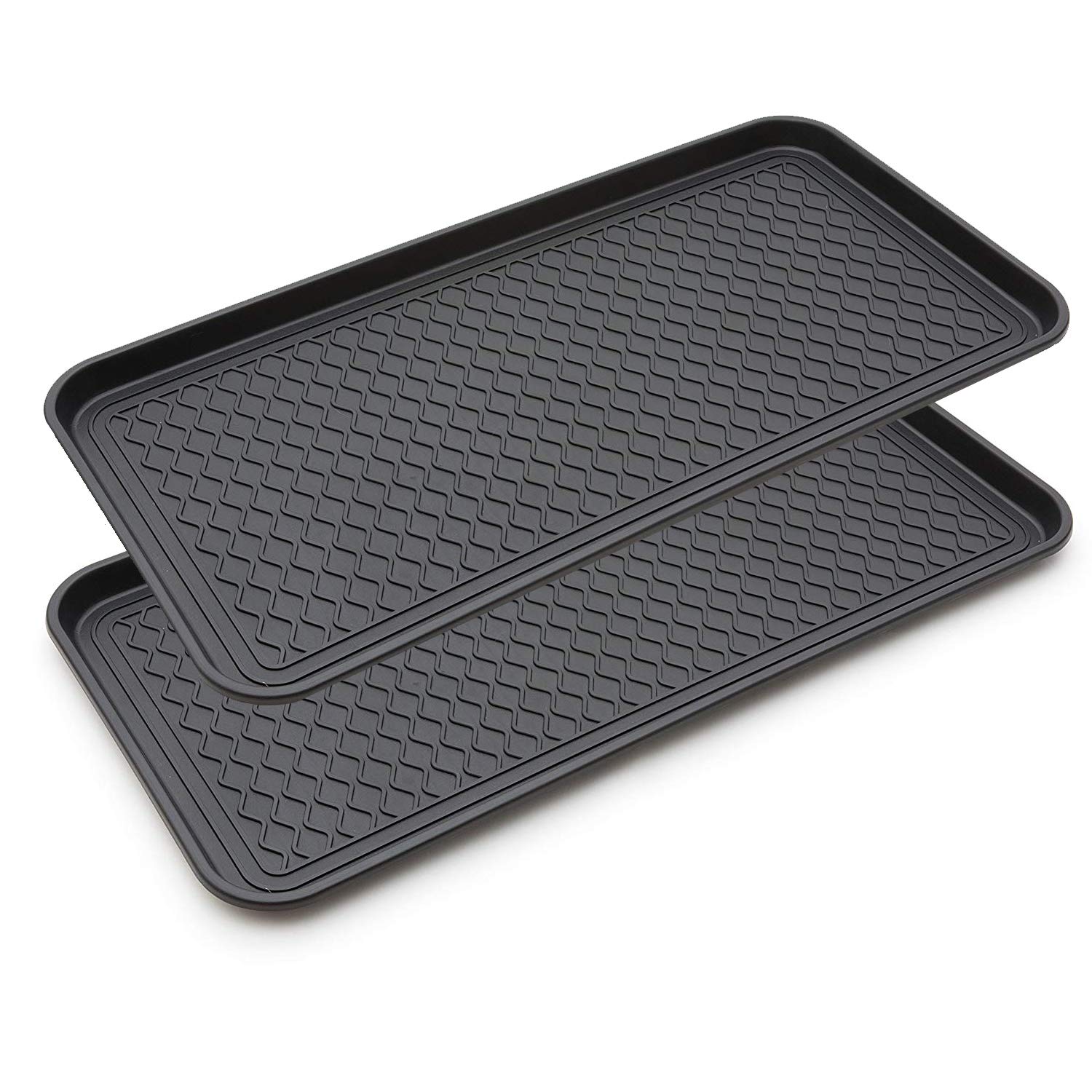 Photo 1 of 2 Pack Large Multifunctional Tray Mat Washable Indoor or Outdoor Tray Mat for Shoes Boots Plants Pots Paint Tins Pet Bowls Car Storage, 30 x 15 x 1.2 Inches