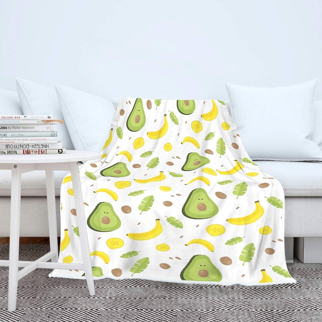 Frucht Bananen Avocado Design Kuscheldecke Wohndecke Tagesdecke