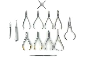 DEXA DENTAL Set of Orthodontic Instruments of 13 Pieces Tool Set - Stainless Steel - Boone Gauge