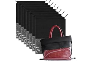 MEZEIC 8PCS Dust Bags for Handbags Jumbo Travel Shoe Bags Purses Organizers Storage Bags with Rope Clear Window Dustproof Drawstring Bag Storage Pouch for Men and Women - Black, 23.6 x 19.7 in