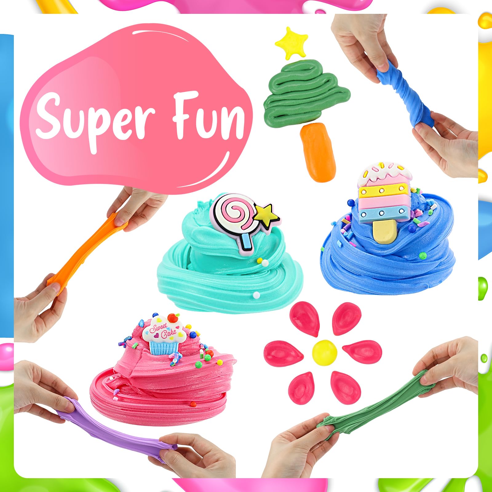 LronFensy Cloud Slime Butter Slime Kit, 15 Pack Fluffy Slime for Kids, Slime Birthday Party Favors for Kids 8-12，Slime Kit for Girls Boys Kids Toy Slime, Stress Relief Toys Fit Kids Education