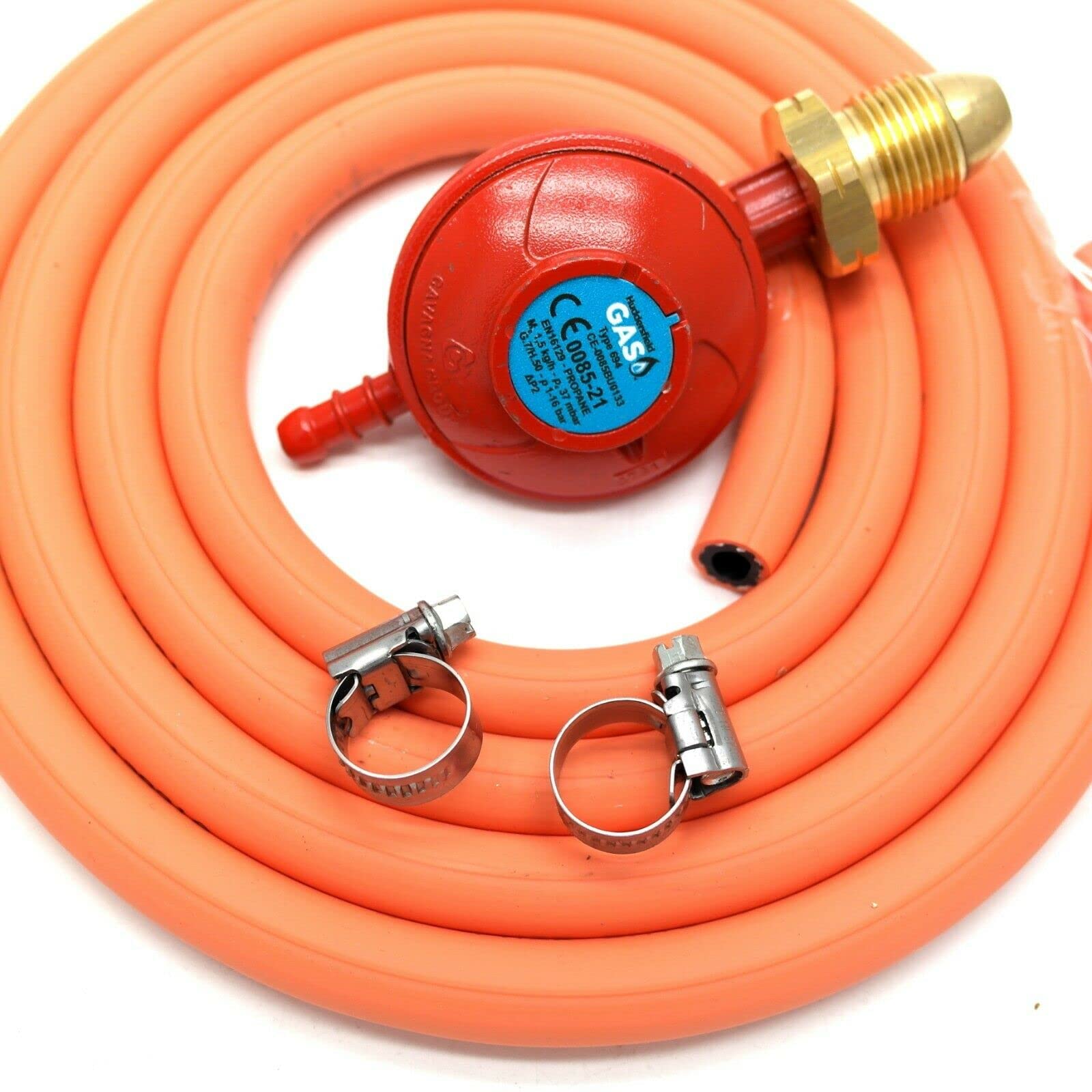 Huddersfield Gas Branded Propane Regulator 1m Hose Kit Fits Calor Gas & Flogas Screw in red cylinders