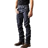 Kimes Ranch Men's Raw James Casual Western Cowboy Mid-Low Rise Straight Fit & Straight Boot Leg Blue Denim Jeans