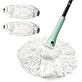 DALIPER Self Wringing Twist Mop with 57.5 Inches Long Handle, Dry Wet Microfiber Floor Mop with 2 Reusable Heads for Cleaning Hardwood Tile Marble Vinyl Laminate Home Lobby Kitchen Office
