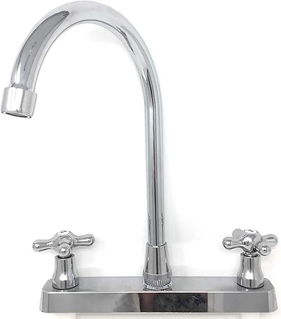 Chromed Surface Two Handle Tall Stainless Steel Spout Kitchen