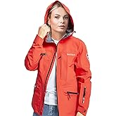 ENDIRAD Women Waterproof Hooded Rain Jacket, Windbreaker Lightweight Breathable Packable Raincoat for Outdoor, Camping, Hiking