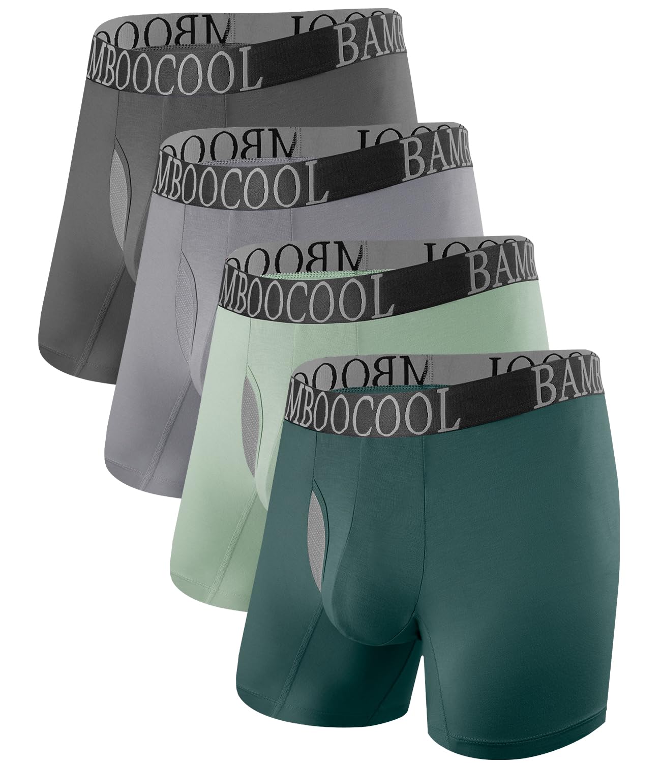 Photo 1 of **ONLY 2 GREY PAIRS IN BOX**BAMBOO COOL Men's Ultra Breathable Underwear Mesh Boxer Briefs with Lightwight Wasitband,No Ride Up,Multipack SIZE XL
