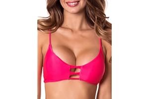 RELLECIGA Women's Strappy Triangle Bikini Top Criss Cross Swimsuit Top