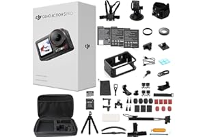 DJI Osmo Action 5 Pro Standard Combo,with 58 Piece Accessory Kit and 2 Extra Batteries + 64GB Card - Waterproof Action Camera with 1/1.3" Sensor, 4K/120fps Video, Action Camera 4K Ideal for Sports