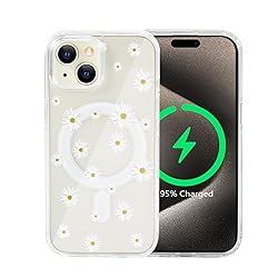 Tcaraersing Magnetic Clear Flower Case for iPhone