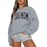 KNEYATTA Dog Mom Sweatshirt Women Dog Lover Sweatshirt Funny Graphic Fall Sweatshirts Mam Pullover Tops