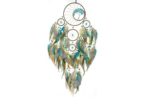 Ipoouer Large Dream Catchers Wall Decor for Bedroom Decor Adult Handmade with Crystal Turquoise Tree of Life Feather Dream Catcher Native American Festival Gift