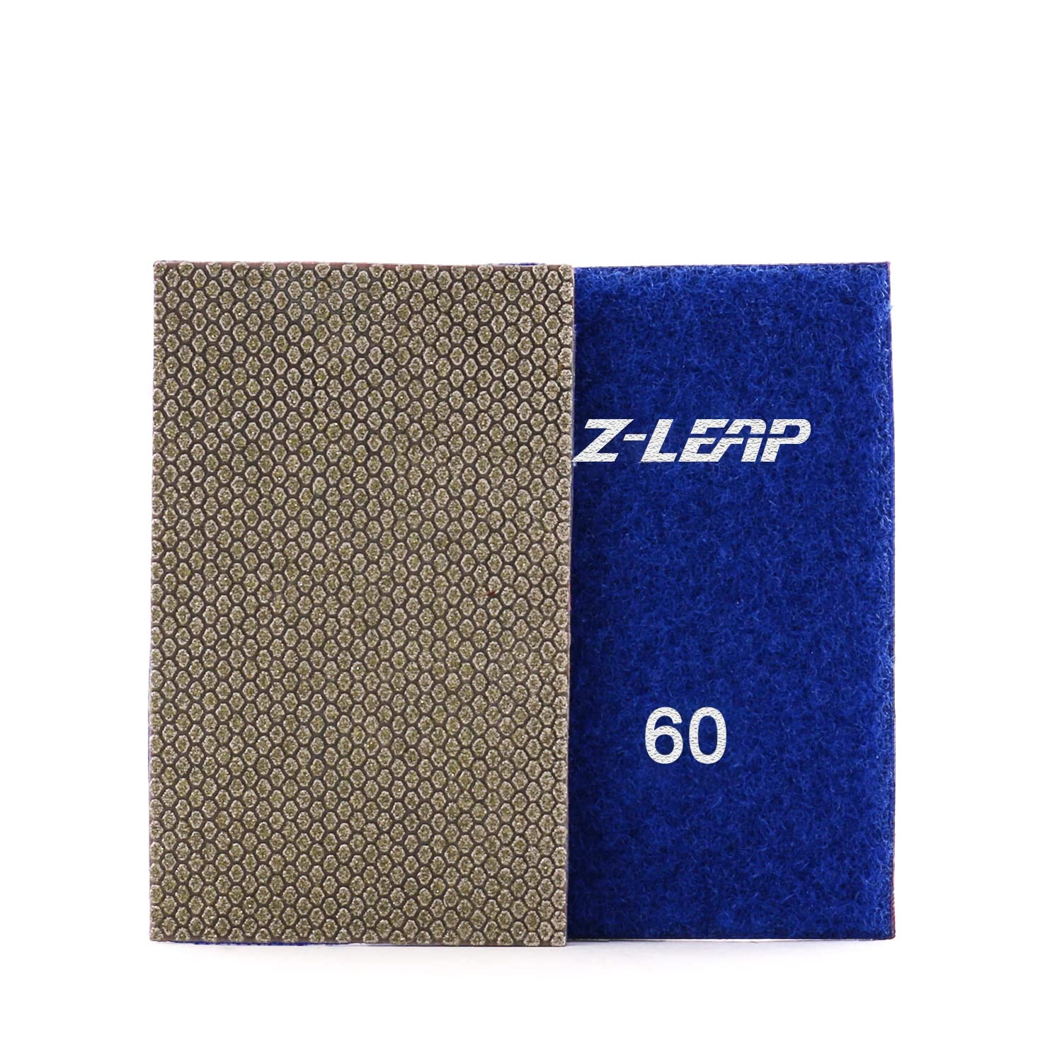 Z-LEAP Diamond Mini Paper Sheet Electroplated Sandpaper Hook and Loop Nylon Backing for Hand Polishing Glass Porcelain Ceramic 60grit