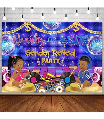Funmemoir Fades Or Braids Gender Reveal Party Kit – Backdrop, Banner, Cake Topper, Balloons, Cupcake Toppers - View #7
