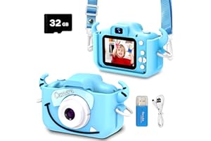 goopow Kids Selfie Camera, Christmas Birthday Gifts for Boys Girls Age 3-9, HD Digital Video Cameras for Toddler Children Toy for 3 4 5 6 7 8 Year Old Boy with 32GB SD Card