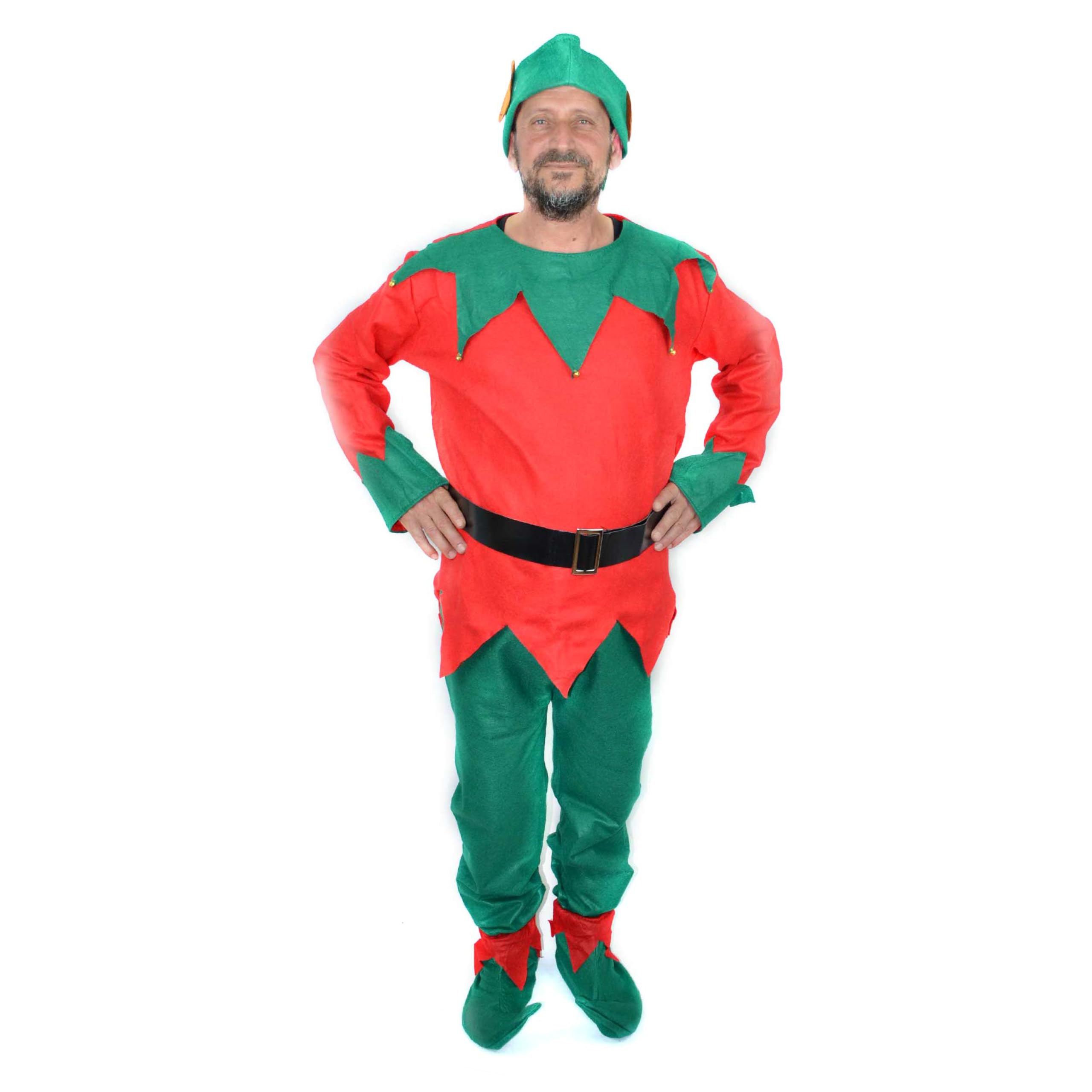 SHATCHI Unisex Christmas Elf Costume - Perfect Fancy Dress for Adults, Santa's Helper Outfit, Ideal Christmas Costume for Women and Men, Festive Elf Outfit for Holiday Celebrations - One Size
