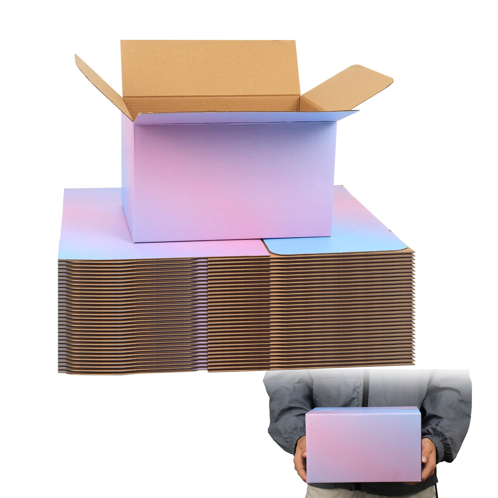 Photo 1 of FORBFAN 10 x 7 x 6 Shipping Boxes, 30 Pack Corrugated Cardboard Mailing Boxes for Small Business, Colorful Packing Boxes for Shipping & Storage