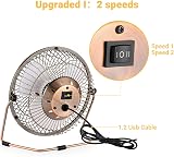 EasyAcc 8 Inch USB Desk Fan 2 Speed Silent Air Circulator 360° Rotation view 3