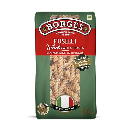Borges Whole Wheat Fusilli Pasta, 500g