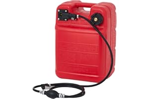 EXPLOREHORIZON 6 Gallon Marine Portable Tank Outboard Boat Transfer Tank with Line l-Shaped Handle Easy to Carry