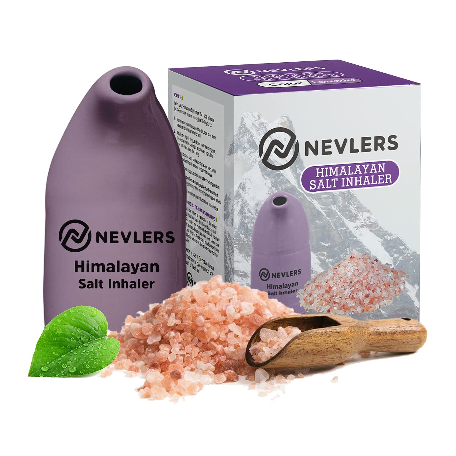 Nevlers Himalayan Salt Inhaler Ceramic with 6 Oz