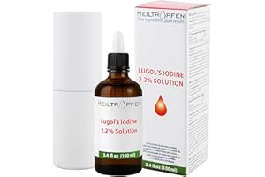 2.2% Lugol's Iodine Solution 3.4 Fl Oz | Pharmaceutical Grade Ingredients | Lugols Solution Made with Iodine and Potassium Iodide | Third-Party Tested | Heiltropfen®