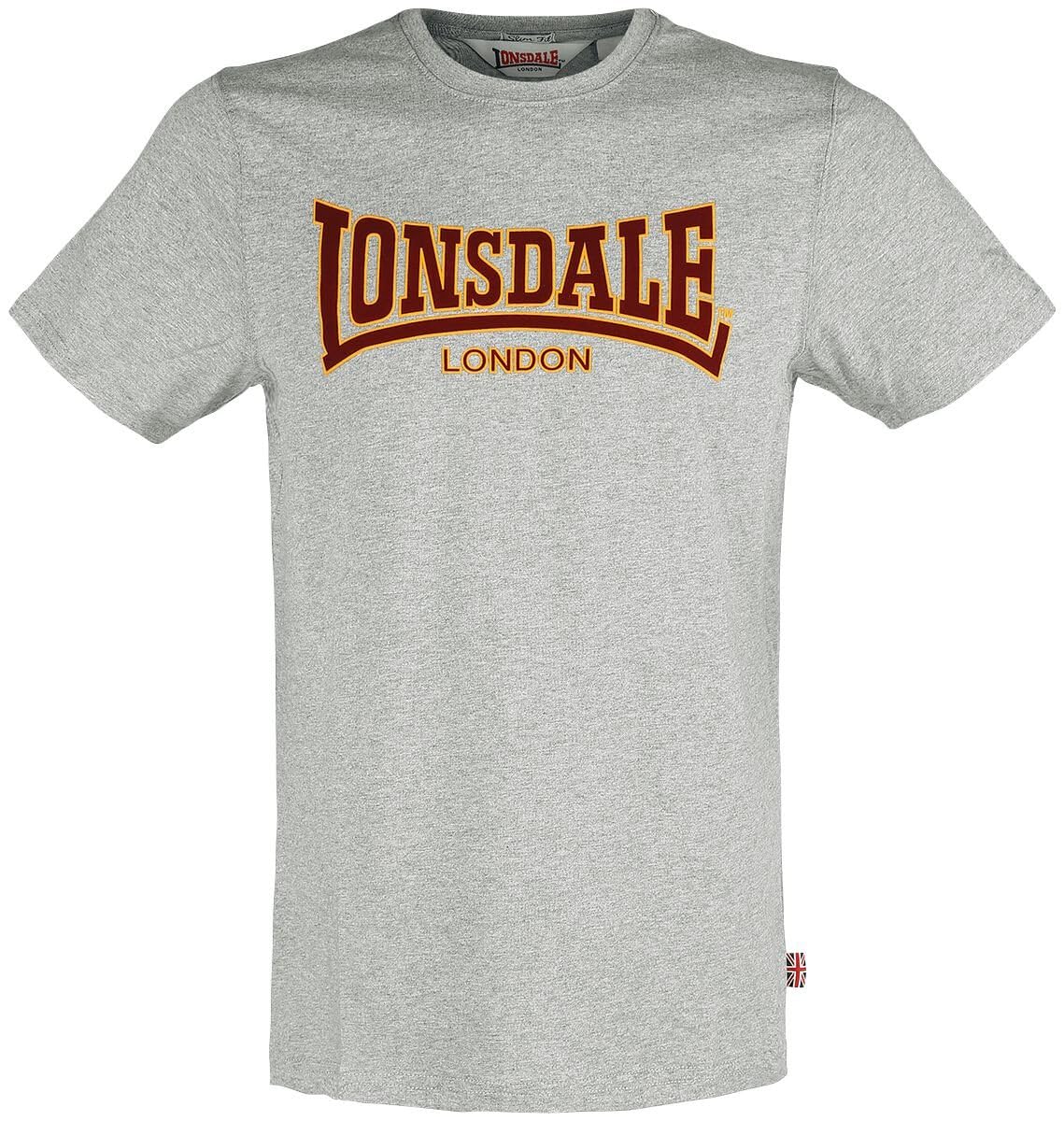 Lonsdale Men's Slim Fit Classic T-Shirt - Grey, XXX-Large
