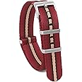 watchdives Nylon Watch Band 18mm 20mm 22mm Multicolor Replacement Watch Straps for Men Women (Red Black Khaki, 22mm)